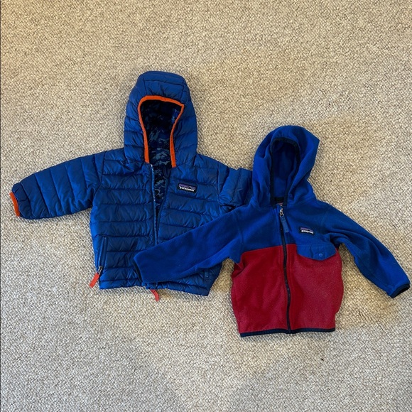 Patagonia Kids' Blue and Red Hooded Jackets